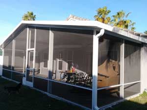 Peak roof pool enclosure in Tamarac